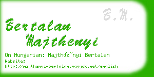 bertalan majthenyi business card